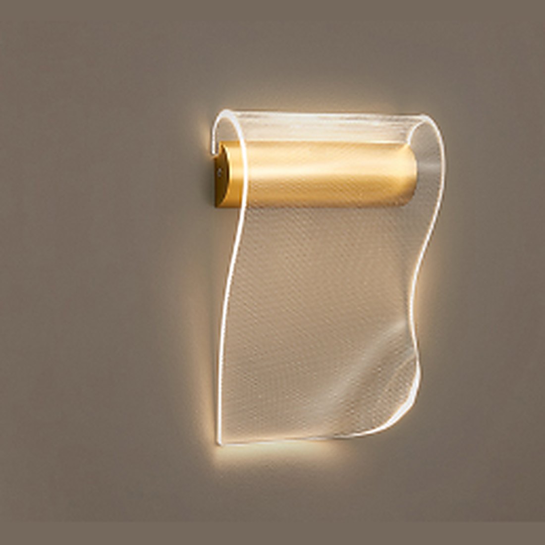 Curved Acrylic Wall Light, Right
